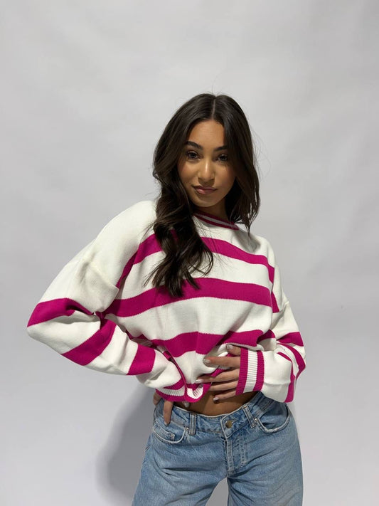 STRIPED SWEATER HOLLY - PINK