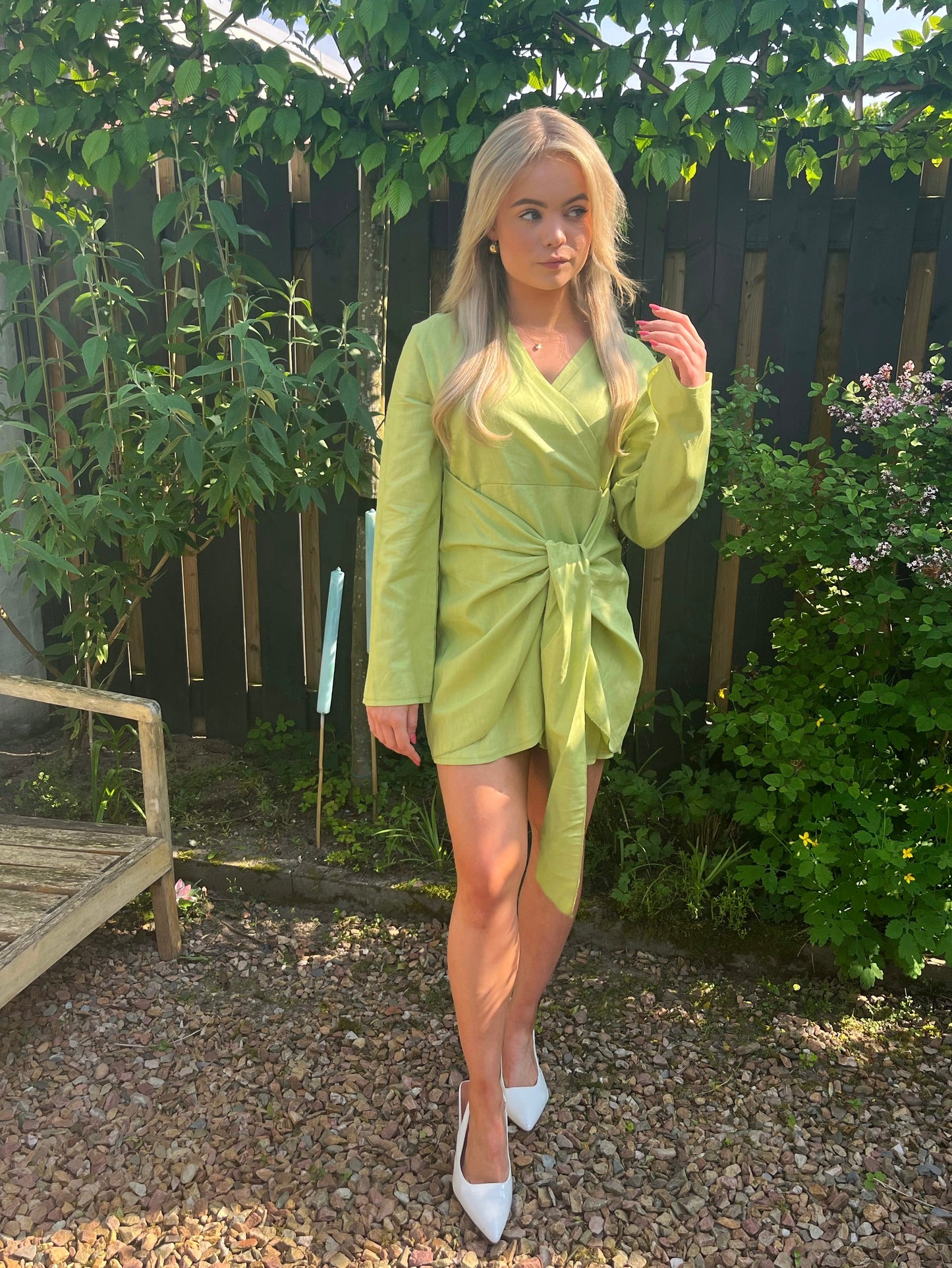 LOULOU WRAP DRESS GREEN