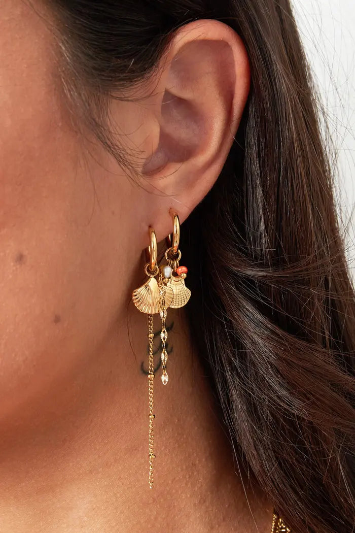 EARRINGS GOLD SHELL