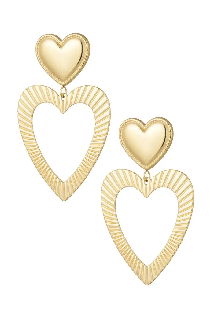 EARRINGS HEART GOLD
