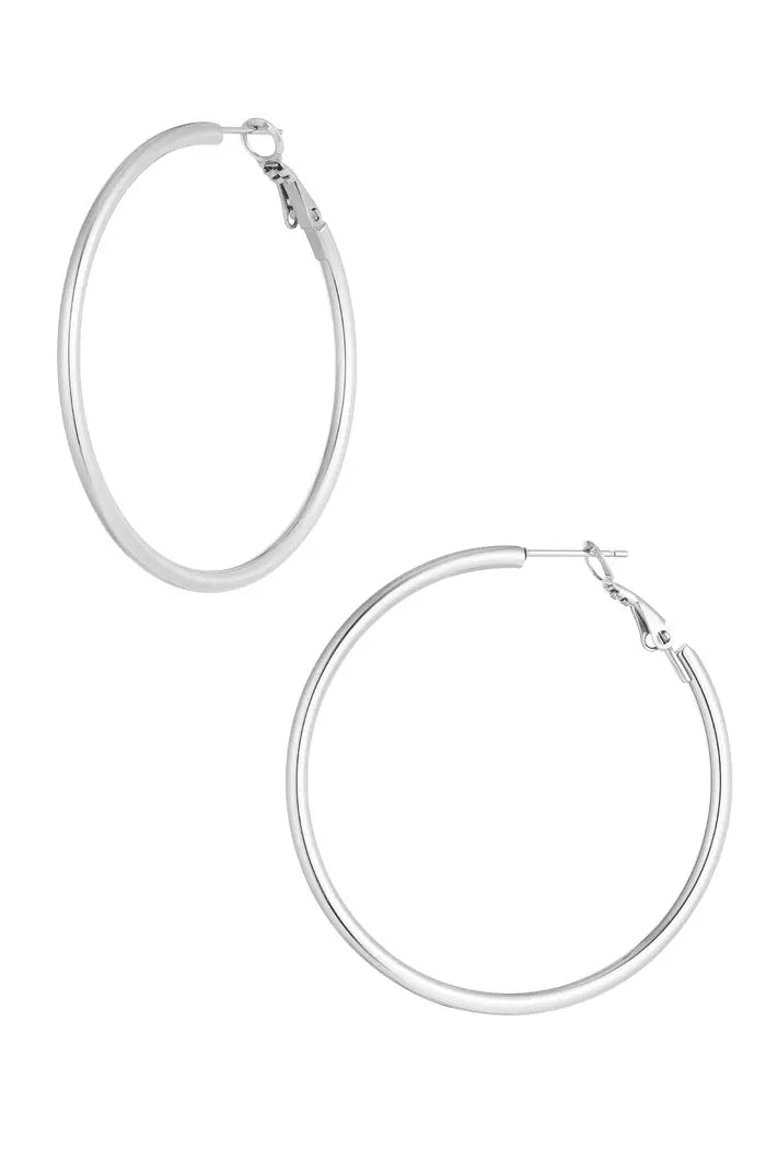 EARRINGS HOOPS SILVER BIG