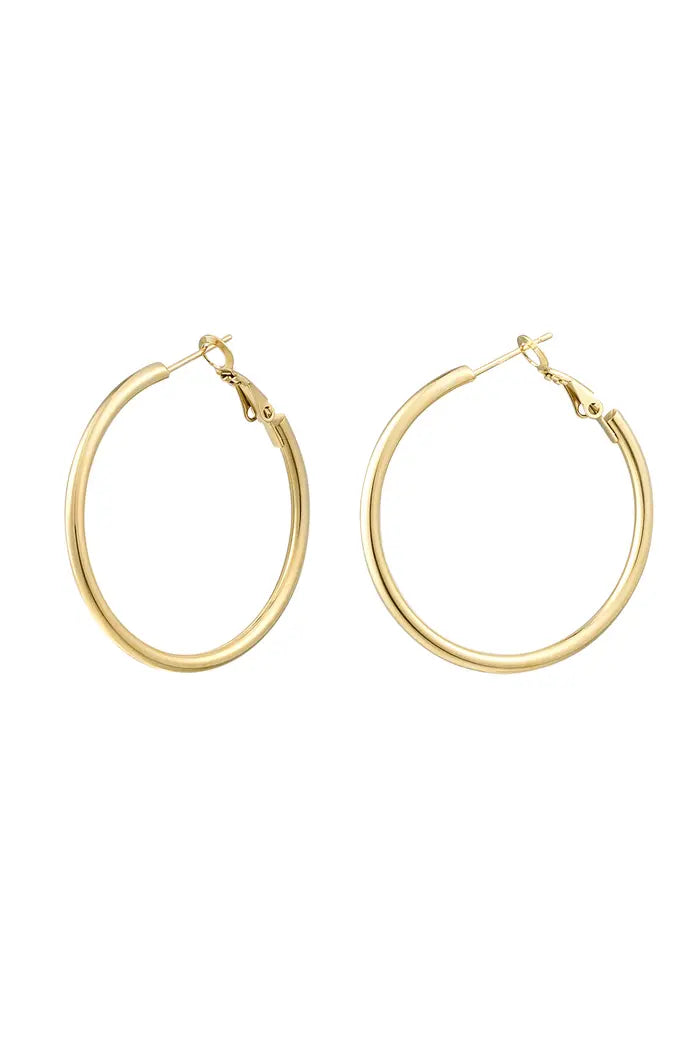 EARRINGS HOOPS GOLD MEDIUM