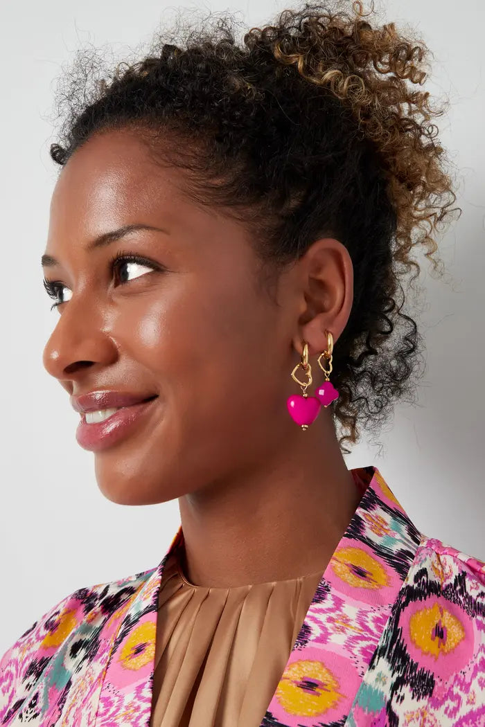 EARRINGS HEART PURPLE