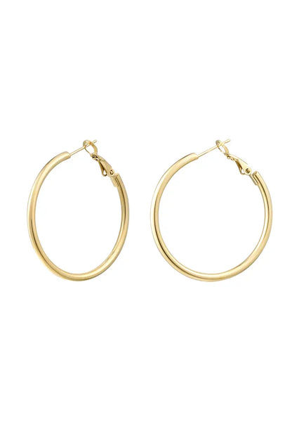 EARRINGS HOOPS GOLD MEDIUM