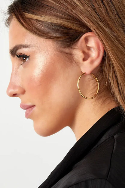 EARRINGS HOOPS GOLD MEDIUM